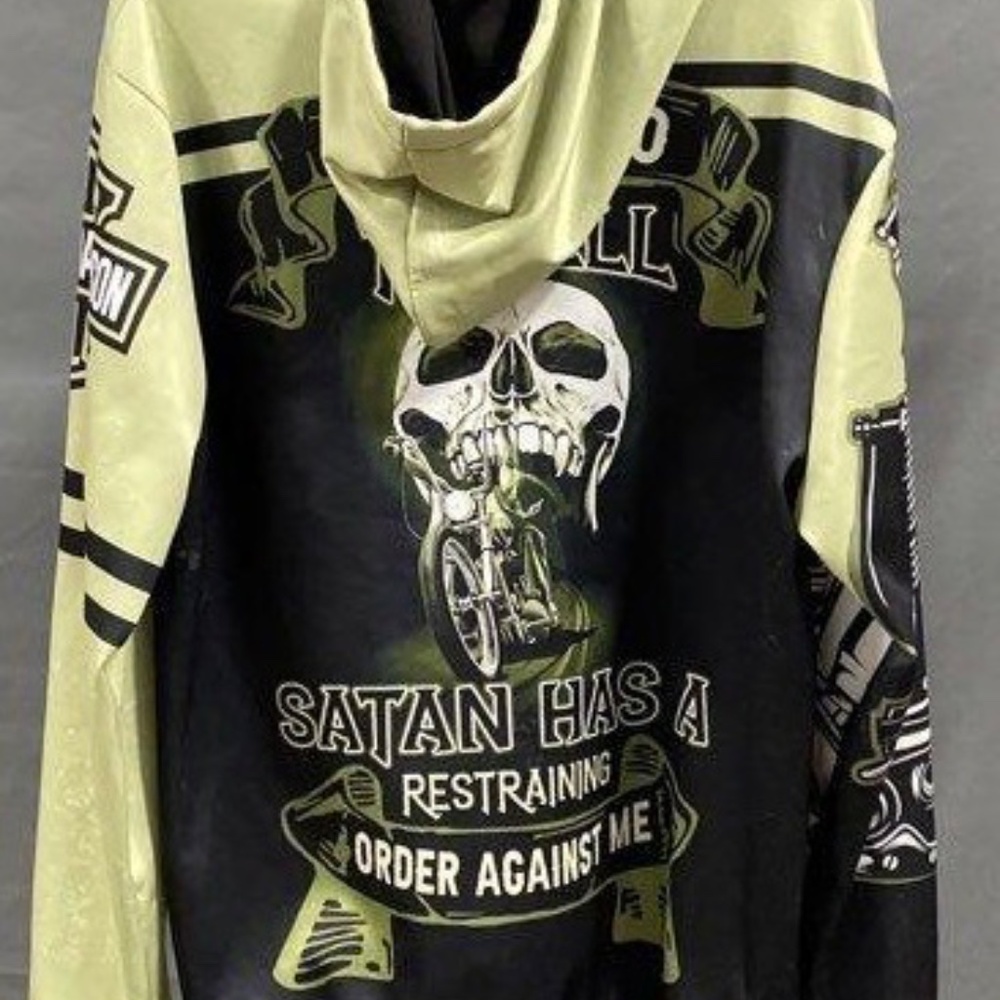 Harley Davidson Hoodie, Size Large , with Engines & Skulls - Picture 5 of 7